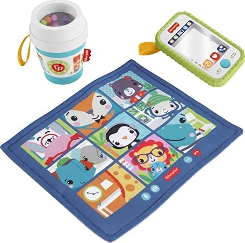 Work From Home Gift Set, 3 take-along baby toys and teether for infants ages ...