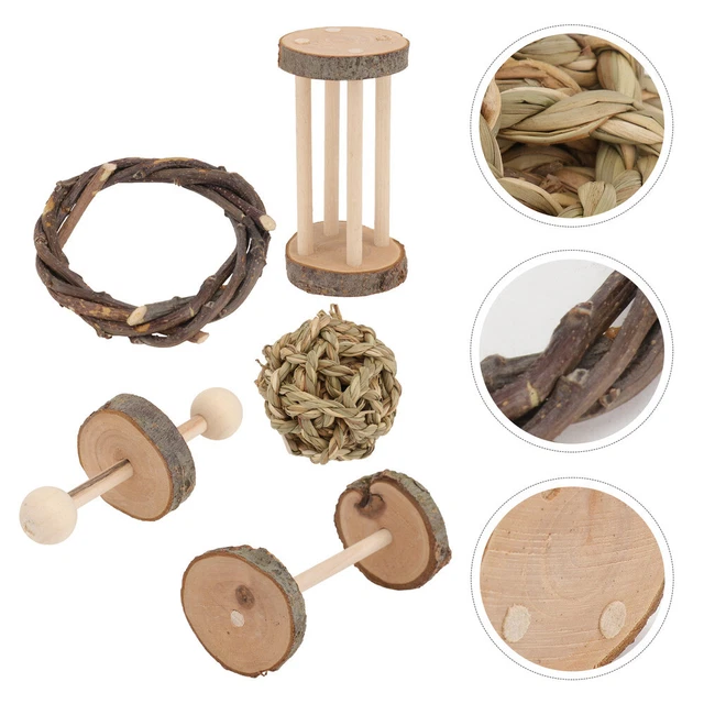 1 Set Guinea Pig Holz Spielzeug Bunny Kauen Spielzeug Hamster Übung Zubehör