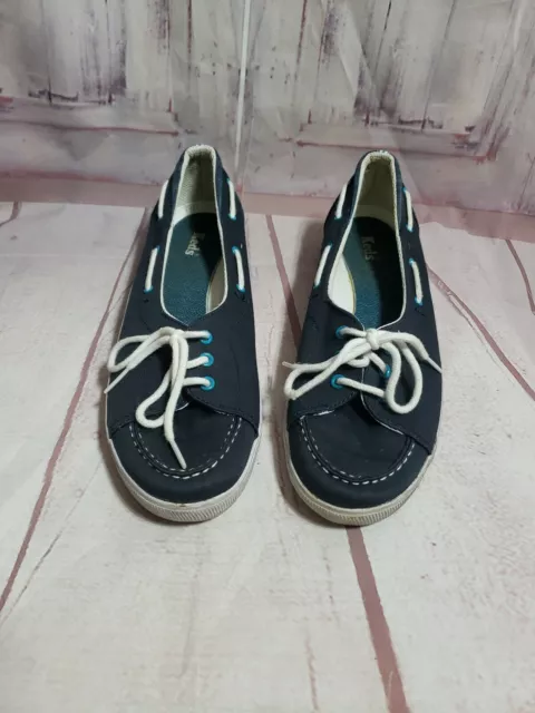 Keds Navy Rapture Boat Shoes Sneakers Women’s  Size 10 Navy/Teal/Plaid 4752