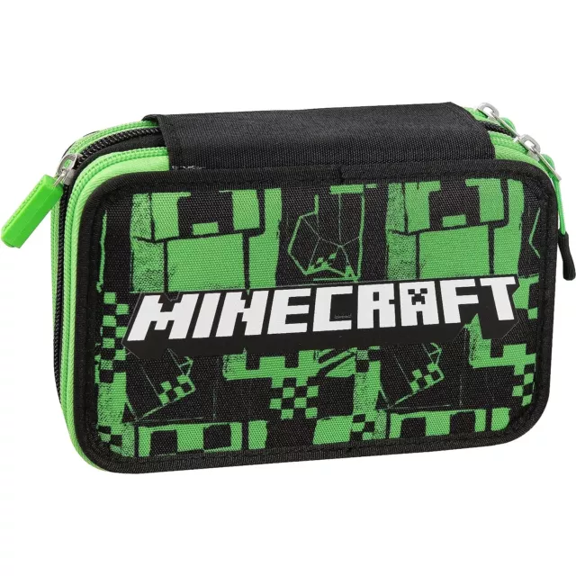 MINECRAFT Astuccio 3 Cerniere Green Scuola 2023/24