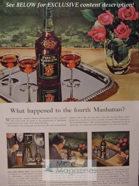 RARE Esquire Advertisement AD 1941 FOUR ROSES Straight Whiskey Blend! WWII Era