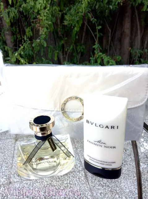 Set MON JASMIN NOIR de Bulgari. Eau de parfum 50 ml + body lotion + beauty pouch