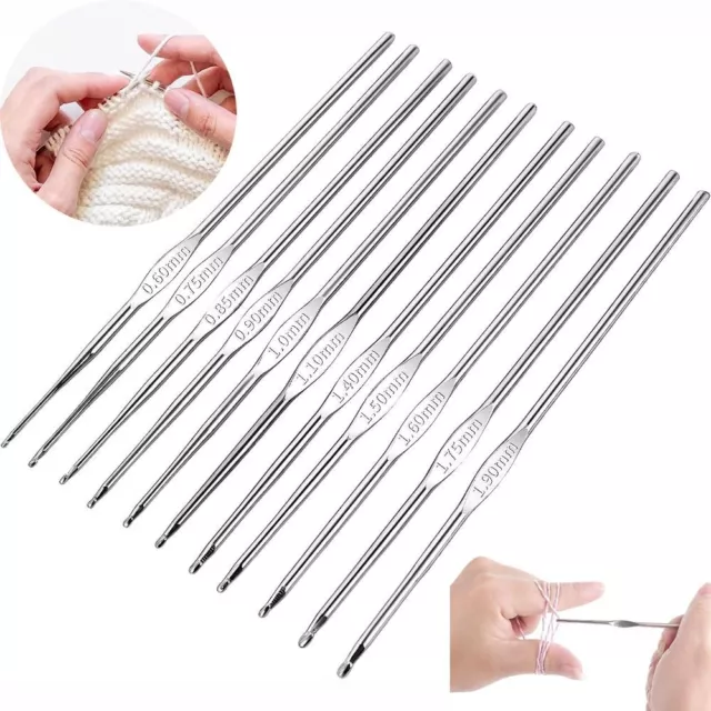 SMALL SIZE CROCHET Hooks Stainless Steel Crocheting Needles Blanket Shawl  $14.65 - PicClick AU