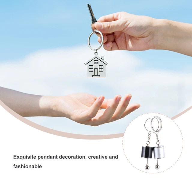 2 Pcs Key Organizer Gear Key Chain Pendant Keyrings Car Keys Metal Keychain Mini 3
