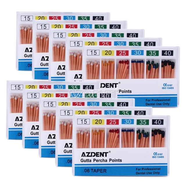 Dental Endodontic Root Canal Gutta Percha Points 0.06 Taper 15-40# AZDENT