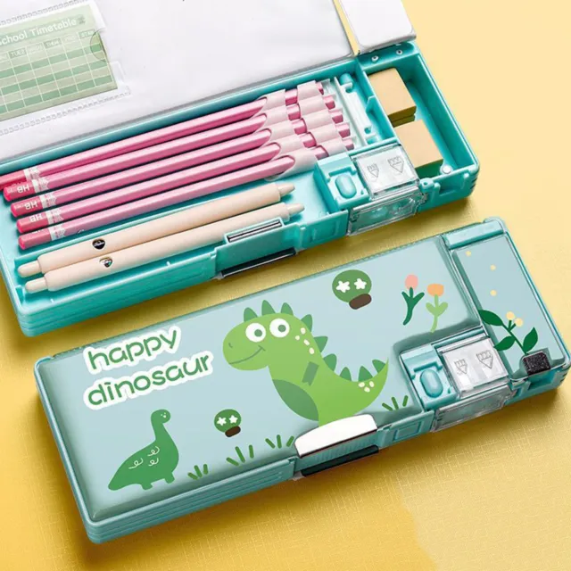 Plastic Pencil Case Pen Box Kids Gift Office School Supplies