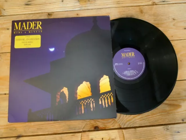 Jean-Pierre Mader Midi A Minuit Lp 33T Vinyle Ex Cover Ex Orignial 1989