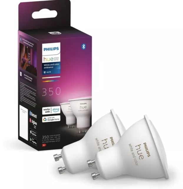 Philips Hue White & Color Ambiance 4,3W GU10 2er Set Glühbirne Leuchtmittel