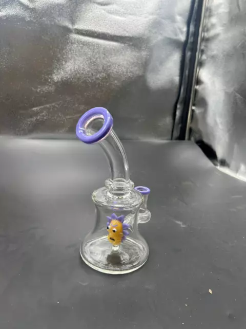 6" Glass Hookah Smoking Pipes Heavy Bong Water Pipe  W/ Bowl