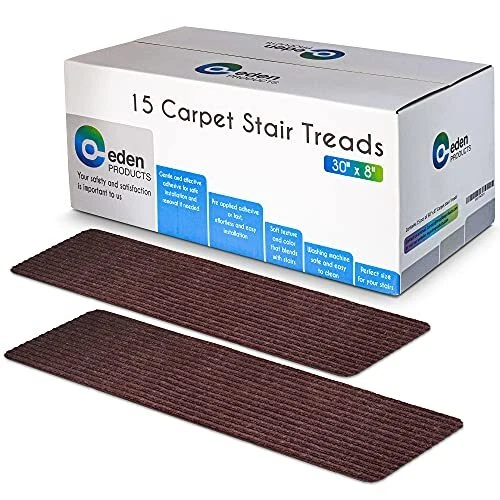 Non-Slip Carpet Stair Treads for Wooden Steps 15pcs 8x30in Slip Resistance In...