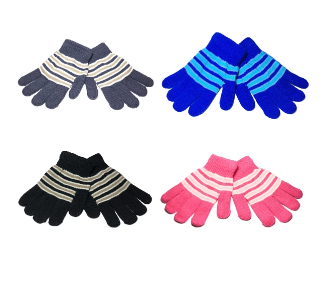 Kids Winter Gloves Boys Girls Warm Magic Gloves Children Stretch Knitted Gloves