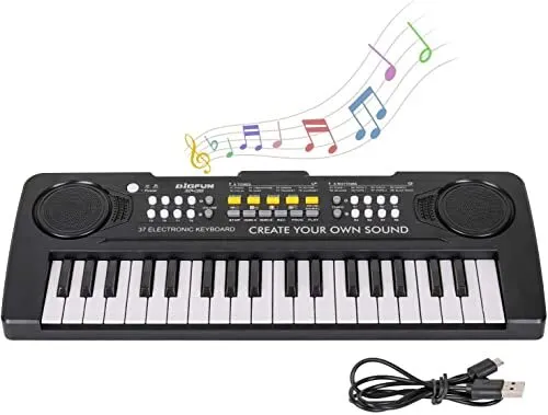 Teclado de Piano para Niños 37 Teclas, Multifunción Teclado Piano Electrico I