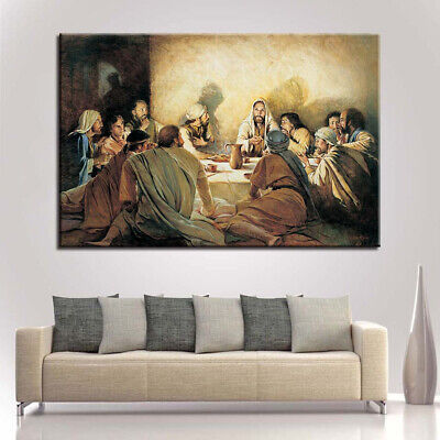 Vintage Last Supper Of Jesus 1 Piece Canvas Print Wall Art