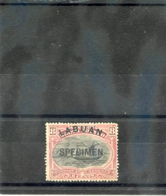 LABUAN Sc 55(SG 70S)(*)F-VF NGAI 1894 12c OR. VERMILION, SPECIMEN OVERPRINT $60