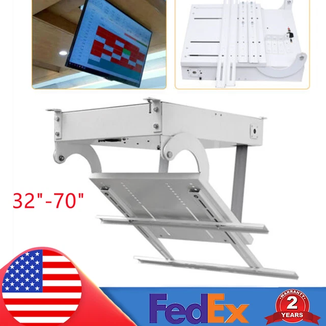 32"-70"Heavy Duty Electric Motorised TV Bracket Rack Ceiling Mount Hanger Remote