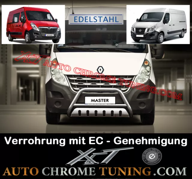 Frontschutzbügel mit Unterfahrschutz für Opel Movano ab 2010 - mit EC/TÜV