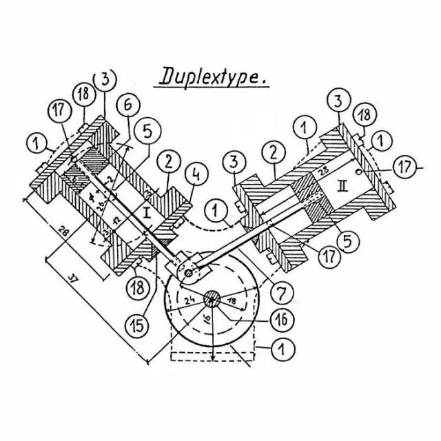 Bauplan Oszillierende Zylinder- Modelldampfmaschine
