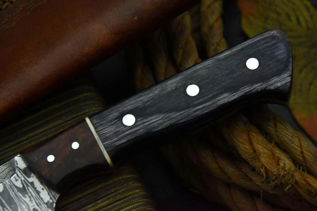 Custom Hand Forged Damascus Steel Hunting Knife Handmade,9.4"OAL (Q655) 7
