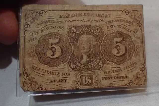 1862 U.S. 5 Cent Postage Fractional Currency