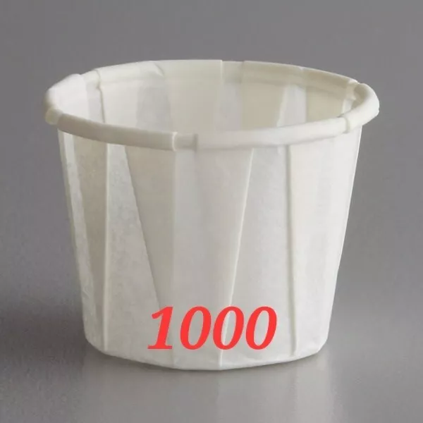 Genpak 1000 x Paper Souffle Cup 0.5oz Paper Portion Sauce Pots