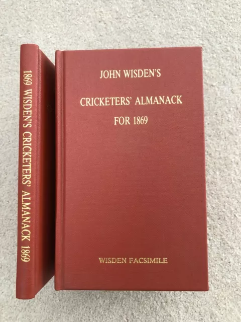 JOHN WISDEN’S CRICKETERS’ ALMANACK FOR 1869. Hardback reprint – Wisden facsimile