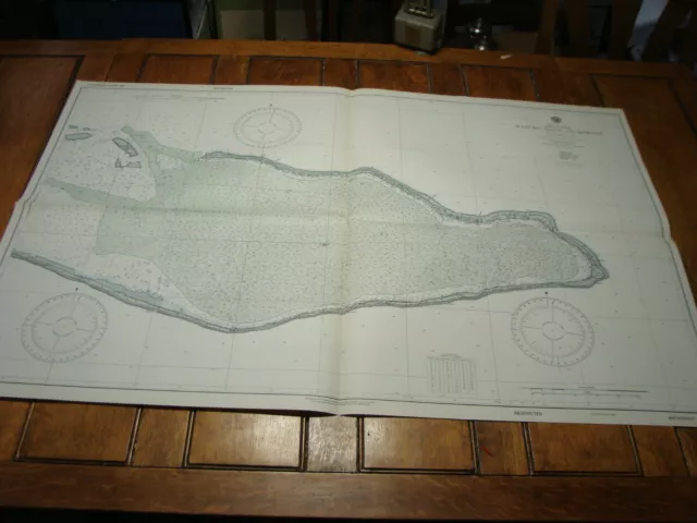 Vintage WW II Era Nautical Chart Map: MAJURO ATOLL ANCHORAGE--RESTRICTED--