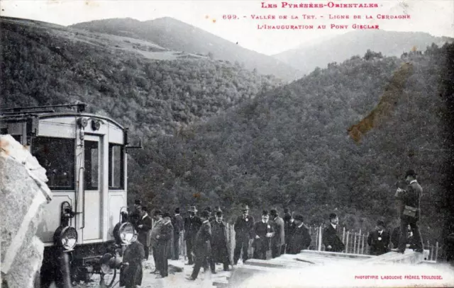 Cpa 66 Valley De La Tet Cerdagne Line Inauguration At Gisclar Bridge(Tra