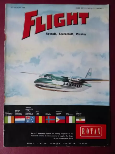 3/1959 Pub Rotax Ac Generating System Fokker Friendship Aer Lingus Cover Ad
