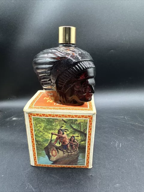 Vintage 70's Avon Indian Head Chieftain After Shave Spicy Chief  4oz  Full W/Box