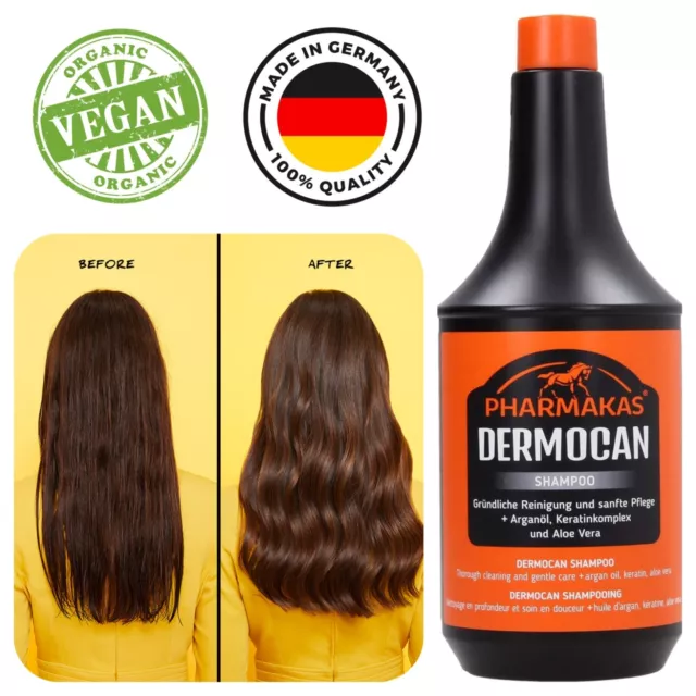 Dermocan Horse Shampoo For Shiny Hair Growth Dense Regrowth Anti Loss Treatment