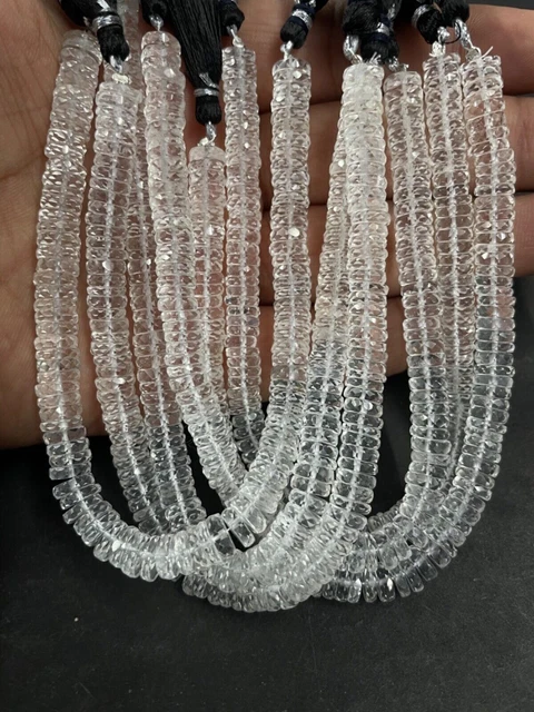 Cristal clair à facettes en forme de pneu/roue 8" perles AAA cristal blanc...