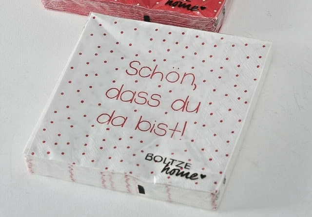 Serviette Schön Dass Du Da Bist SERVIETTEN PAPIERSERVIETTE SPRUCH Sprüche Schön,dass du da bist 3-lagig