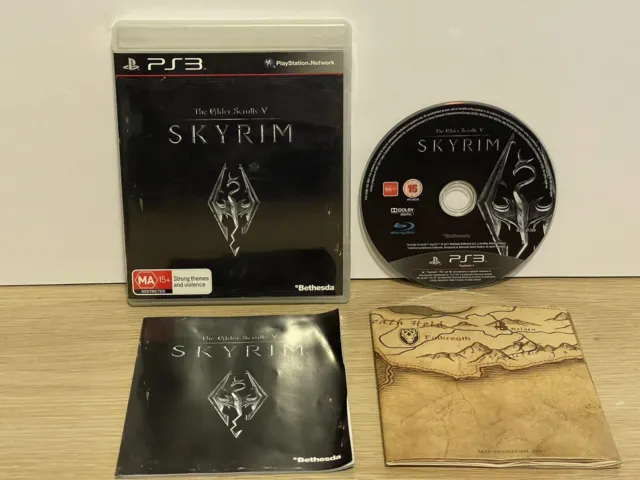Sony Playstation 3 Game The Elder Scrolls V Skyrim With Map & Manual PS3 PAL GC