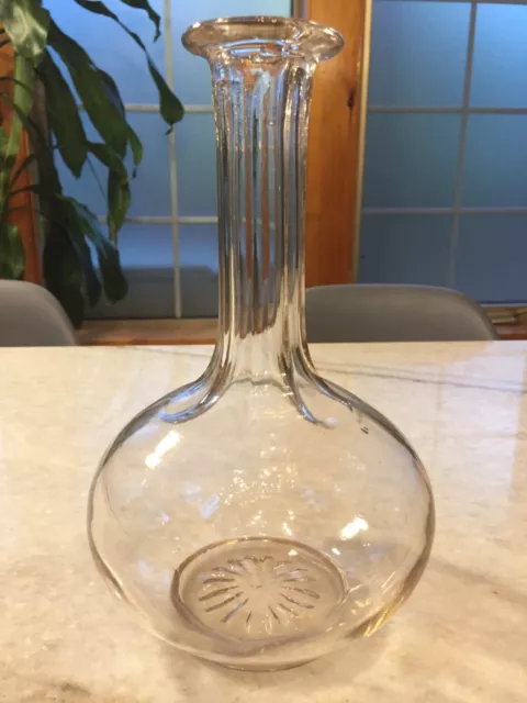 Beautiful, Antique, Victorian Leaded Glass, Hand-Made, Fluted, Glass Vase.