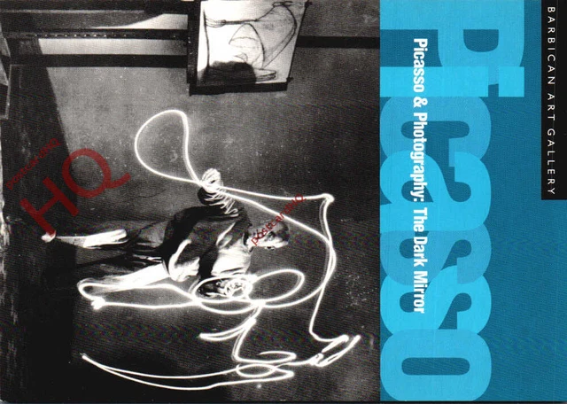 Postcard__Gjon Mill, Picasso Drawing With Pencil of Light, Picasso & Photography