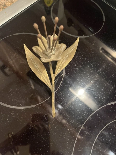Vintage Brass Flower Petals Ashtrays Decorative Functional Artwork Signed 18668