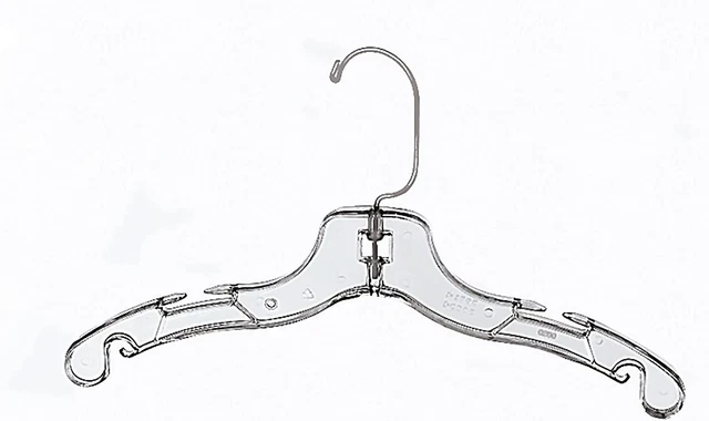 100 Clear Plastic Hangers Children's Kids Clothing Dress Shirt Chrome Swivel 12"