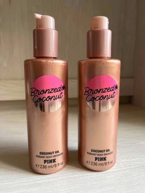VICTORIA'S SECRET PINK *BRONZED COCONUT* RADIANT BODY BRONZER 8 OZ/236 mL 2PC VICTORIA'S SECRET PINK *BRONZED COCONUT* RADIANT BODY BRONZER 8 OZ/236 mL 2PC