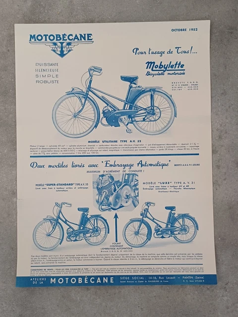Grande Affiche Originale Motobécane – Publicité Magazine 1981, Thème Mobylette (occasion)