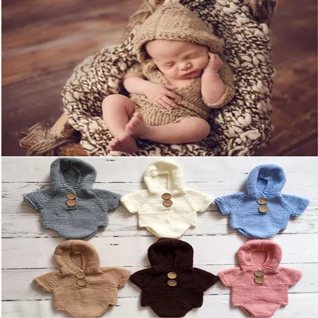 Newborn Baby Girl Boy Crochet Knit Costume Photo Photography Prop Outfits Cotton