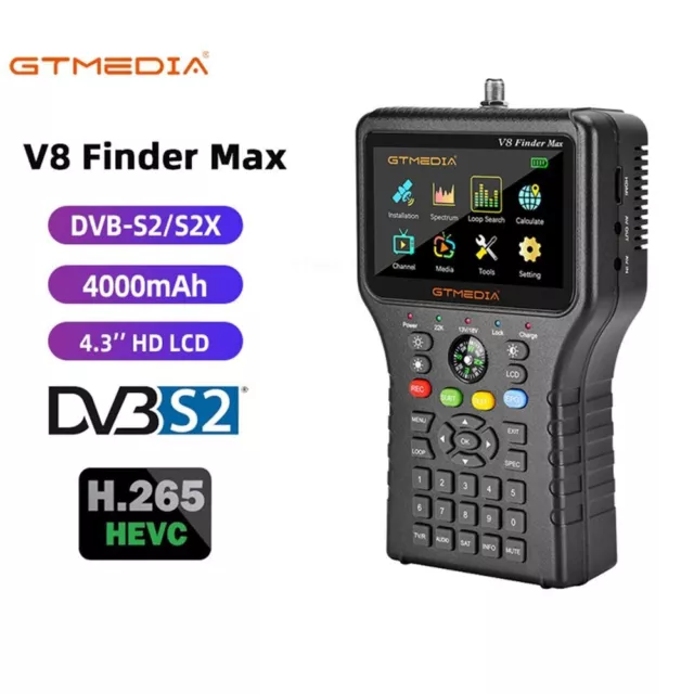 TV GTMEDIA V8 Finder Max Détisseur de signal satellite DVB-S/S2/S2X LCD 4.3''