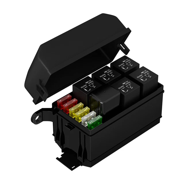 12V Fusibile E Relè Scatola, Auto Retrofit Presa 6 Slot Blocco, Scatola di Kit