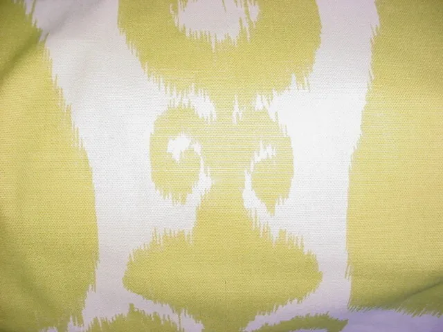 13-5/8Y Kravet Lee Jofa Citron Green Ikat Printed Cotton Upholstery Fabric 3