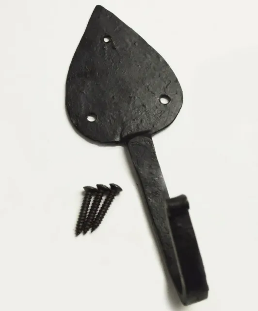 5 X LARGE GOTHIC HOOK  Iron hand forged blacksmith Single robe keys hanging hook