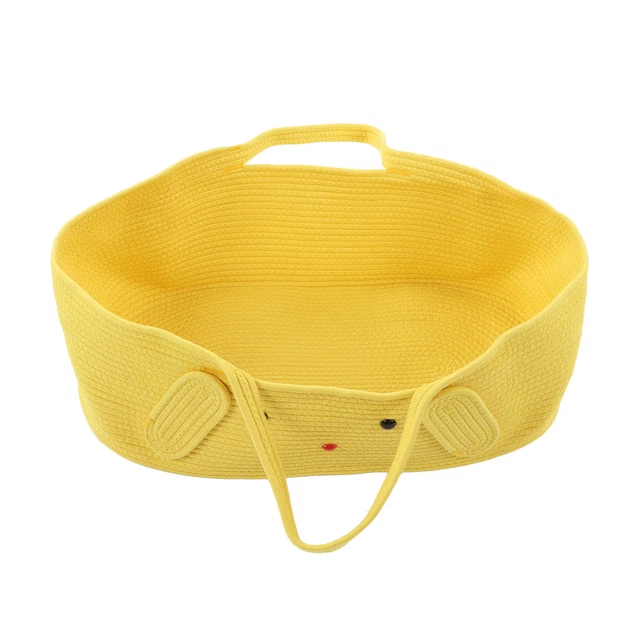 Colchón plegable de algodón portátil para bebé (amarillo) cesta de portabebés
