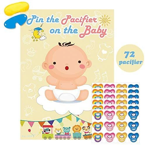 Pin The Pacifier On The Baby Game, Baby Pacifier Games Poster