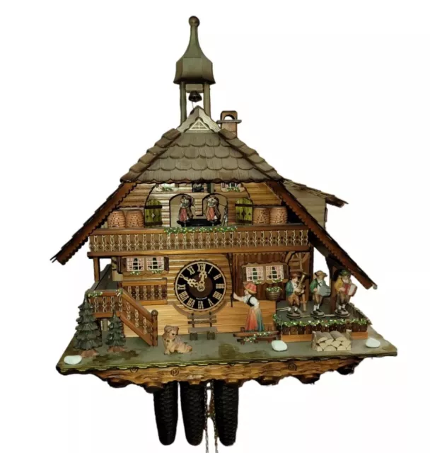 🕰🎶Large German D. Hones Romance Black Forest Cuckoo Clock Stunning 🕰🎶