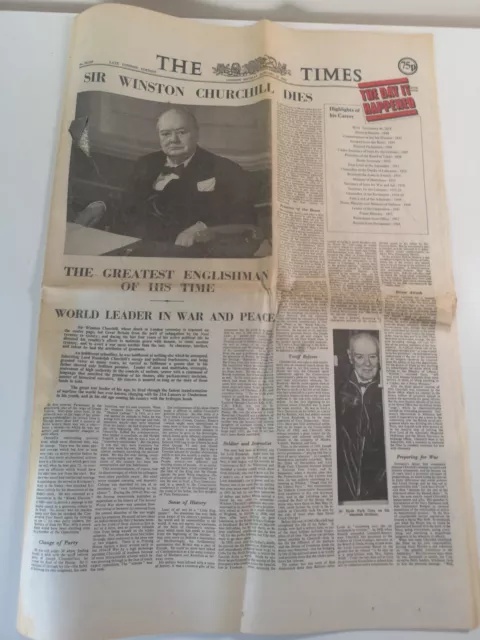 Vintage 'The Times' Newspaper - Sir Winston Churchill Dies 25/1/65