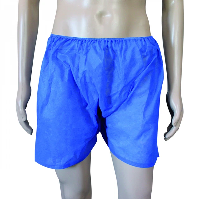Vivezen - Lot de 10 boxers pour homme en non tissé spunlace jetables - Bleu
