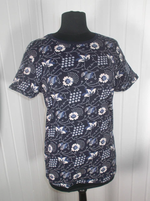 Top Tunique IKKS En Lin 100% Bleu - Taille S 36/38, Imprimé Rock Tête De Mort Paris, Occasion Très Bon état